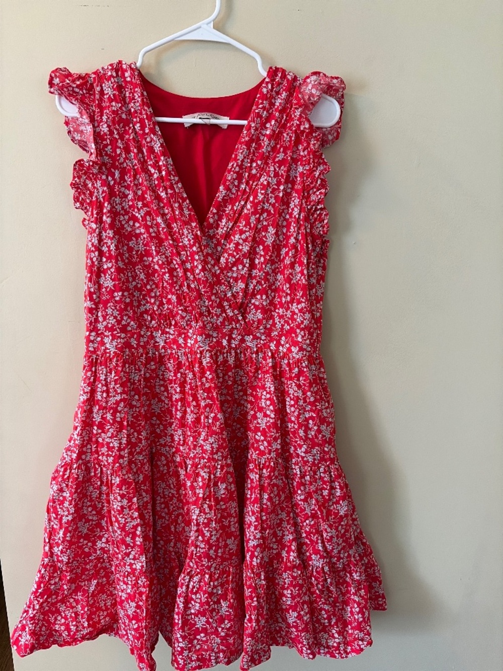 Red flowered dress